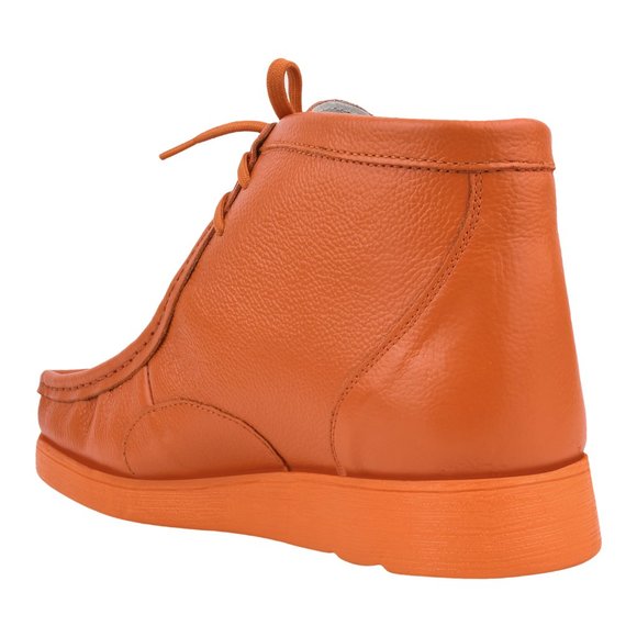 Hamara Joe Orange LEATHER DESERT CHUKKA CASUAL BOOTS HJ101-Orange - Picture 4 of 8
